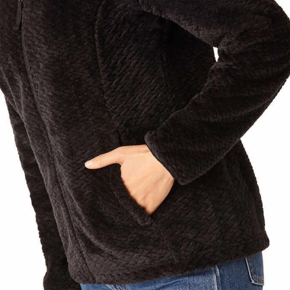 Free2B Ladies' Butter Pile Fleece Jacket, Full Zip, Black, S